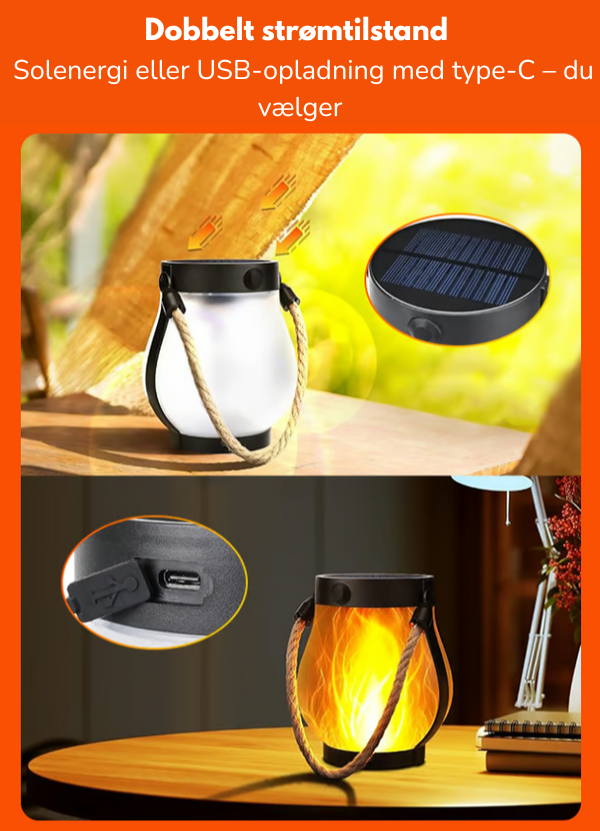 GlowFlame Solar Lantern