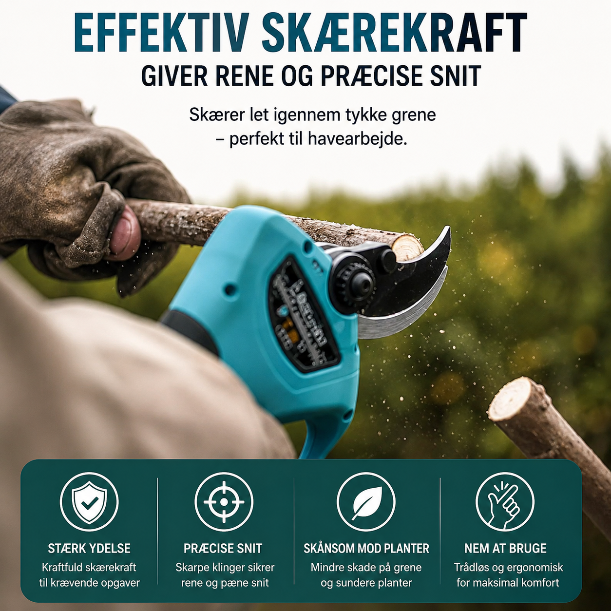 GrenKraft™ Pro - Klip grene ubesværet med elektrisk præcision