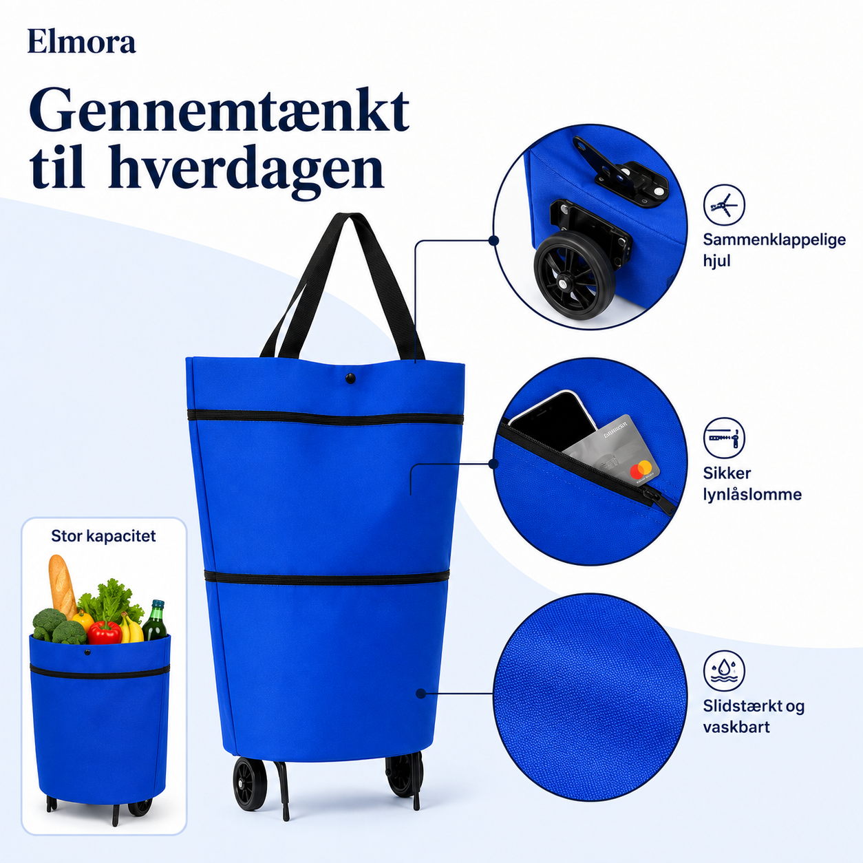 Rullia™ | Den smarte 2-i-1 indkøbstaske